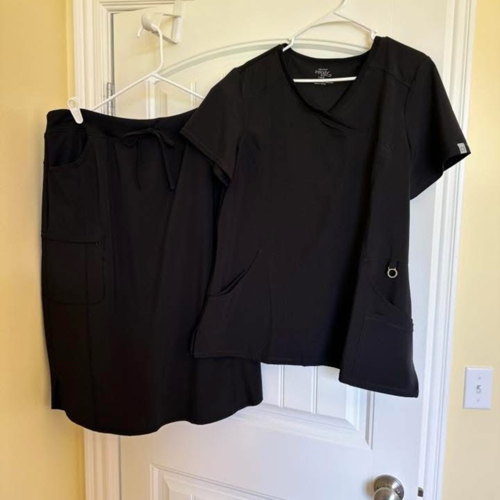 Cherokee Black Pencil Skirt Knee-Length Work